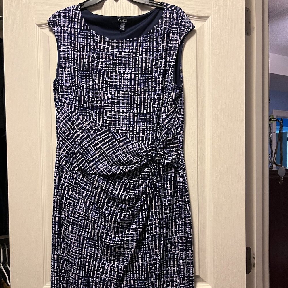 Chaps XL Dress in Blue print